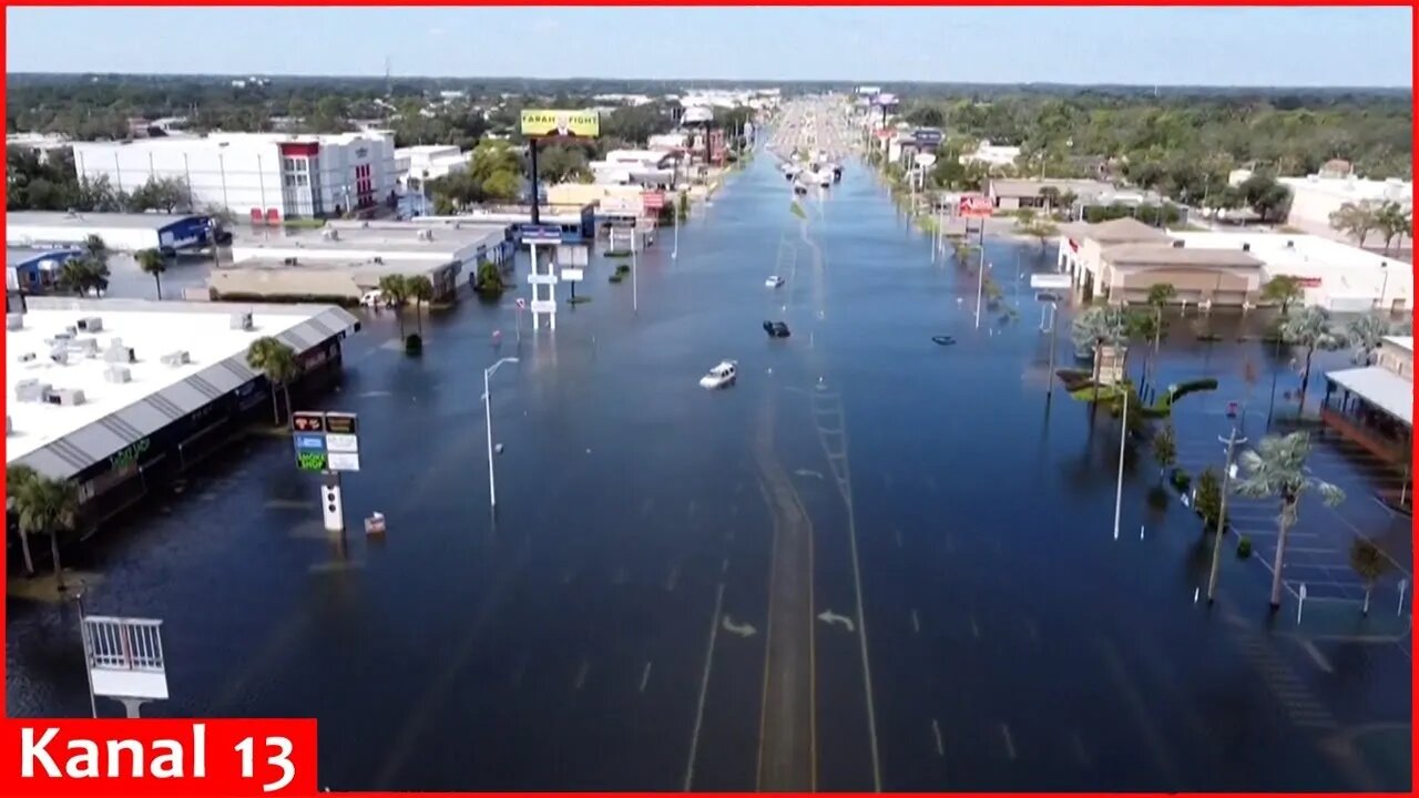 Drone video shows flooded streets and parking lots in Tampa