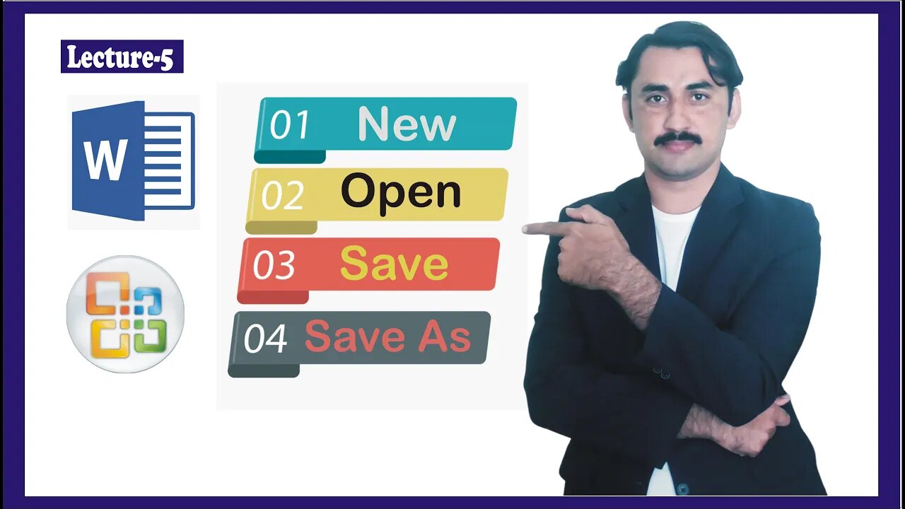 Microsoft : New, Open, Save & Save As |Lecture-5|Sadar Khan Tv