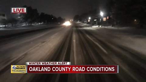 Slippery morning commute in Farmington Hills