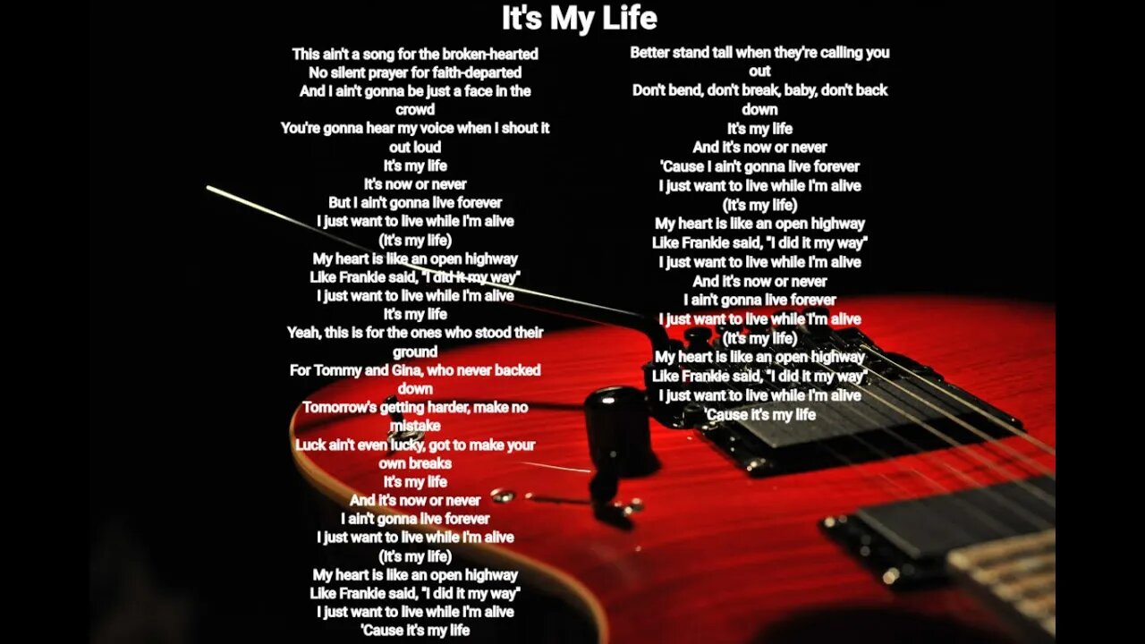 Its My Life - Bon jovi lyrics HQ