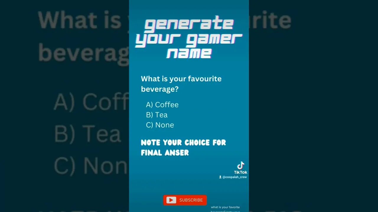 Generate Your Gamer Name. Comment your answer below 👇