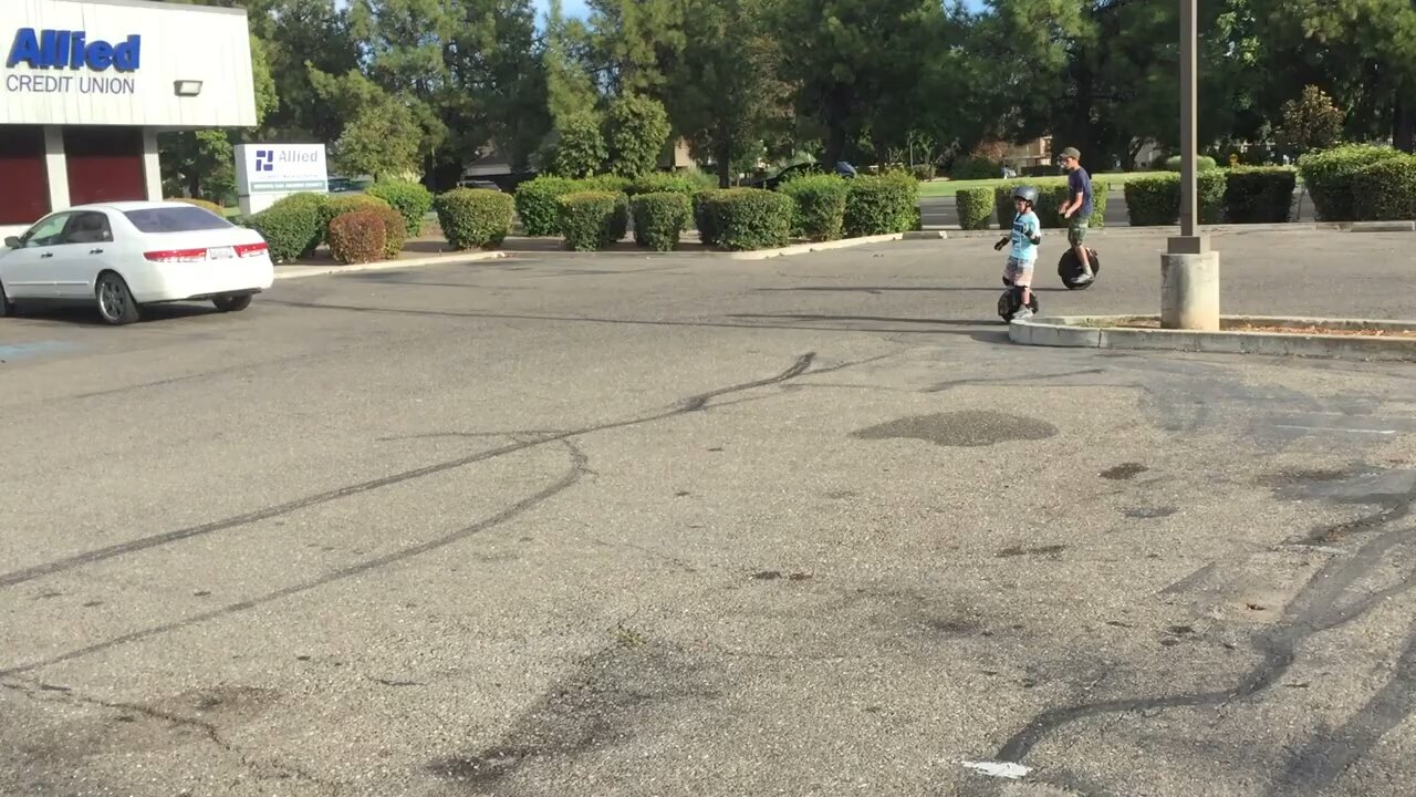 Casey and Kyle riding together in Stockton