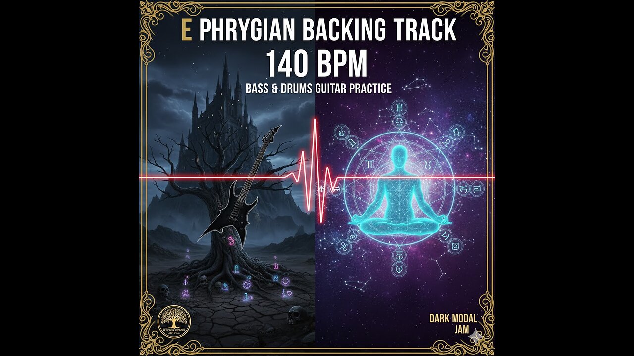 Phrygian Backing Track For Guitar (140 BPM) | Bass and Drums Jam