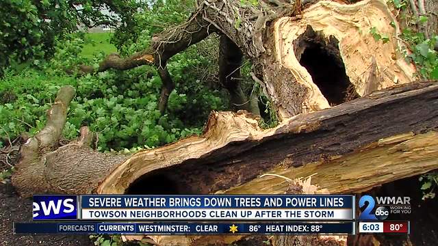 Close calls after sudden storm rips through Towson