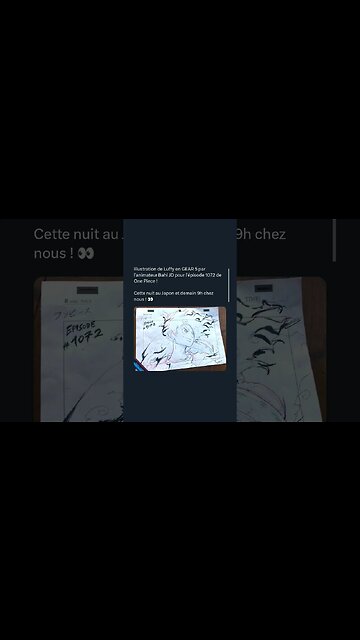 Illustration de Luffy en GEAR 5 par l'animateur Bahi JD pour l'épisode 1072 de One Piece !