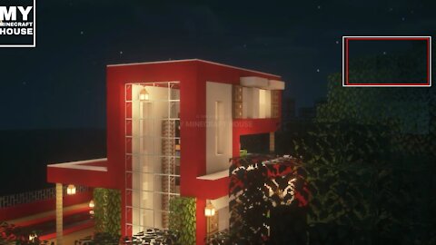 Minecraft: How to build a modern red house easily (#3)