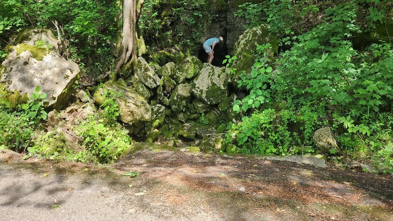 Massive River Cave On The Side Of The Road