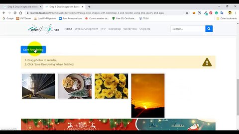 Drag & Drop images and reorder using PHP, JQuery in Urdu _ Hindi - Learncodeweb
