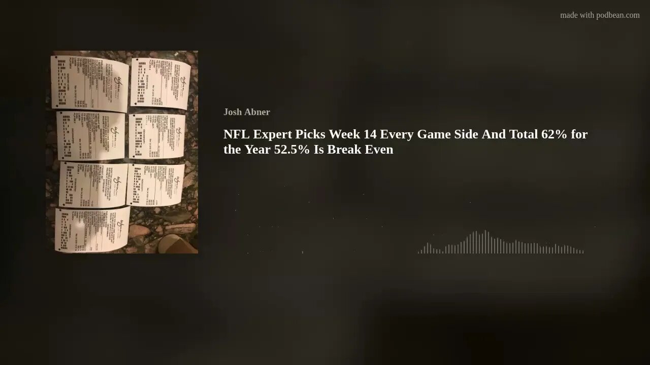 NFL Expert Picks Week 14 Every Game Side And Total 62% for the Year 52.5% Is Break Even