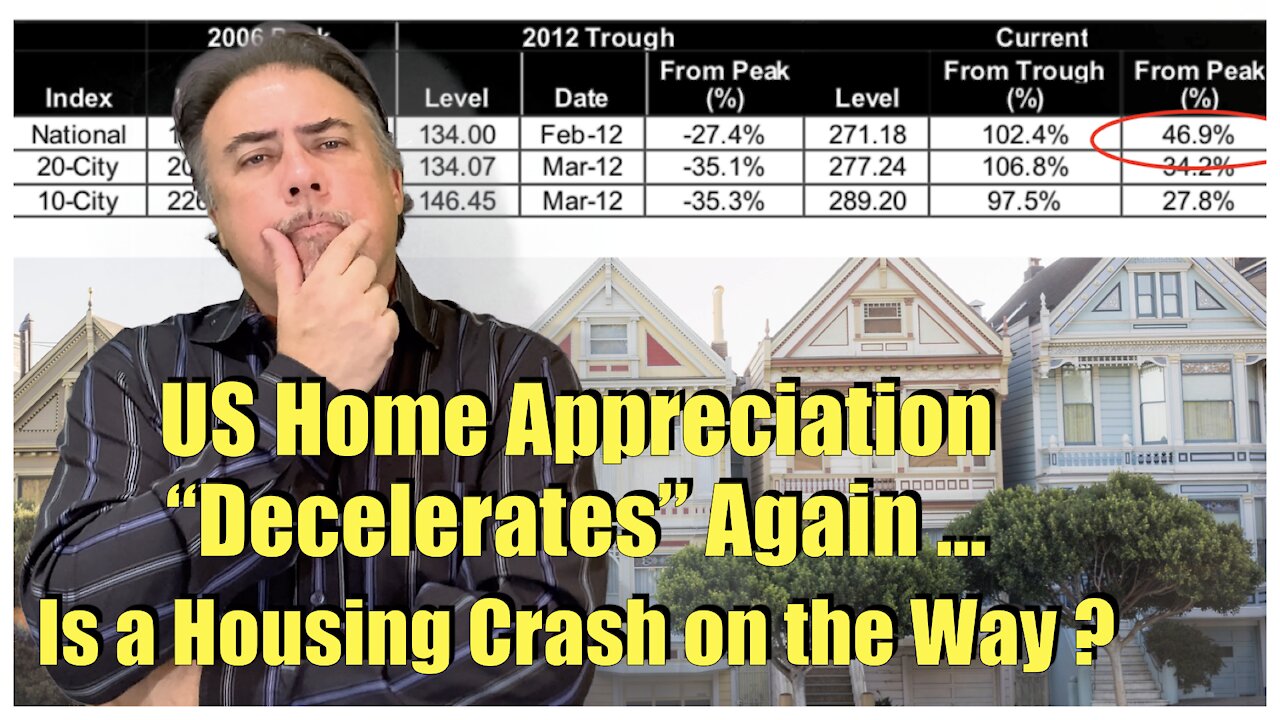 Housing Bubble 2.0 - US Home Price Appreciation Decelerates Again - Is a Housing Crash on the Way ?