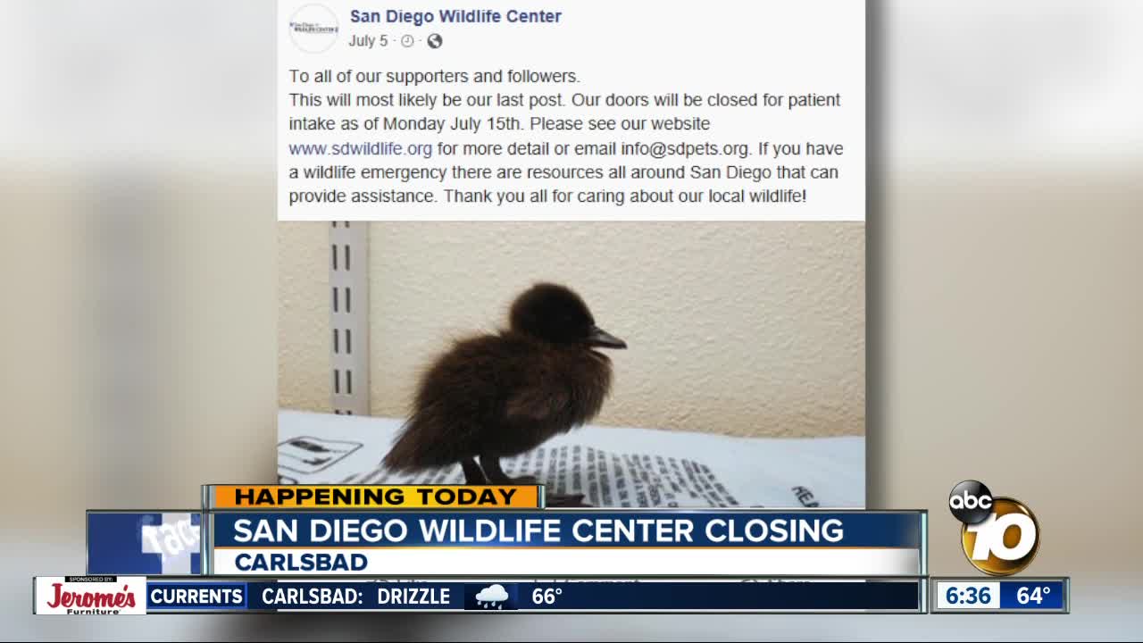 San Diego Wildlife Center closing its doors for good
