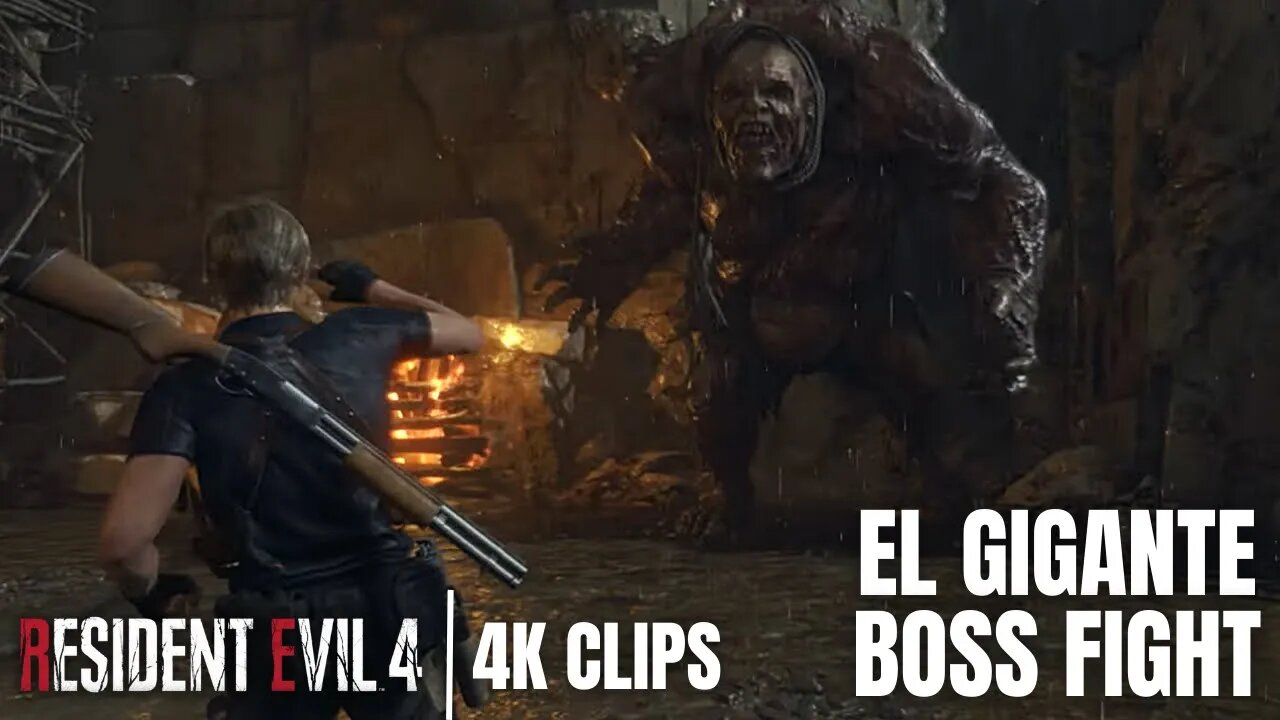 Leon & White Doggo vs El Gigante | Resident Evil 4 Remake 4K Clips