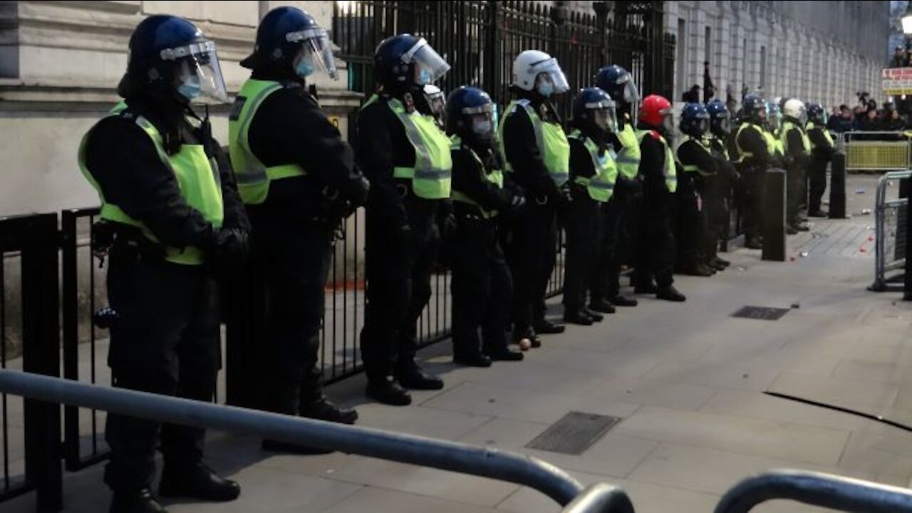 London Anti Vaccine Passport Protest: 18th December 2021 - Part 7: Outside Downing Street