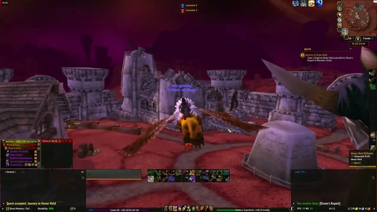 Journey to Honor Hold World of Warcraft The Burning Crusade