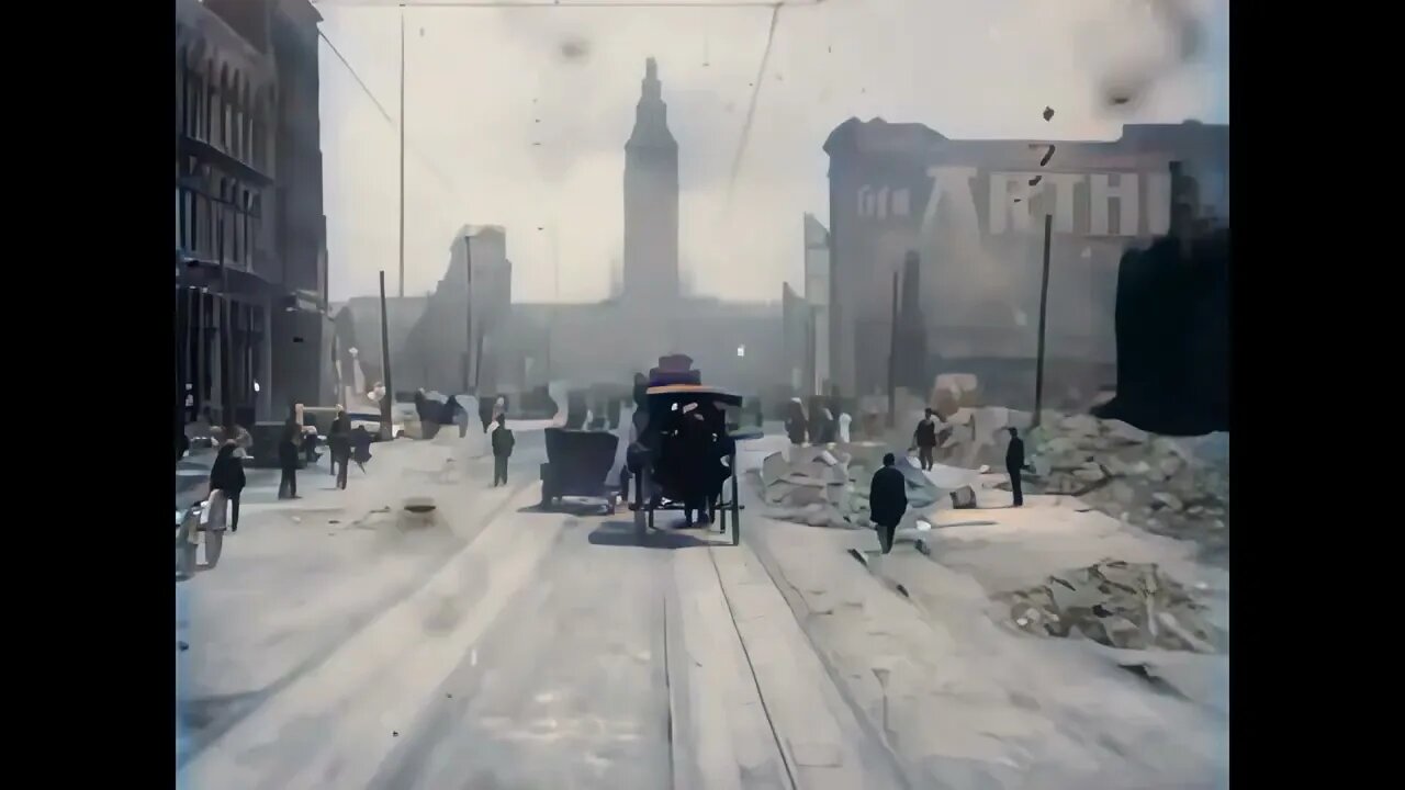 1906 San Francisco California before and after Earthquake. Colorized by AI - 4K 60fps.