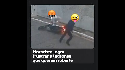 Cámara de seguridad capta intento de robo a motorista