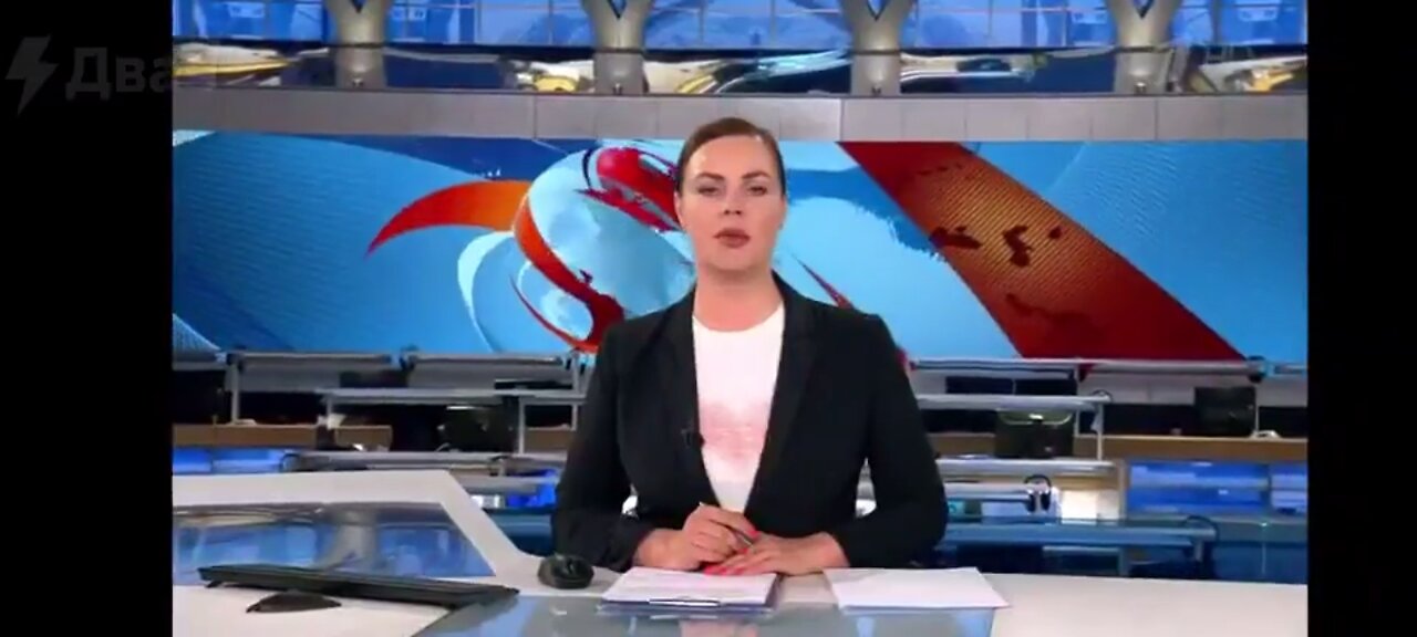 Russian State Media Employee Interrupts Network