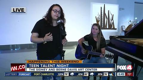 Teens practice to compete in Teen Talent Night - Emily and Nina perform