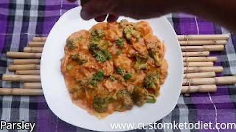 Keto Salmon in Tomatoes with Broccoli