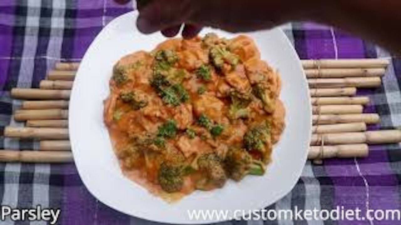 Keto Salmon in Tomatoes with Broccoli