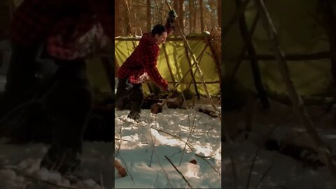 Winter Survival Camp in the Snow.
