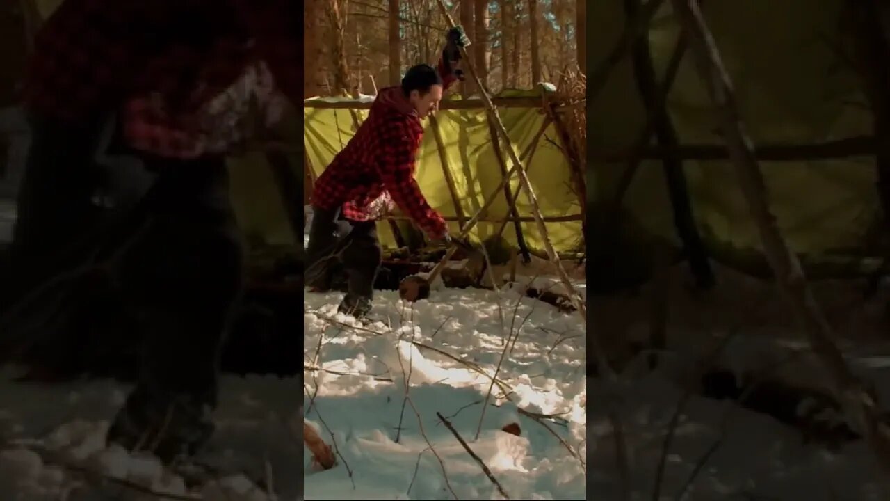 Winter Survival Camp in the Snow.