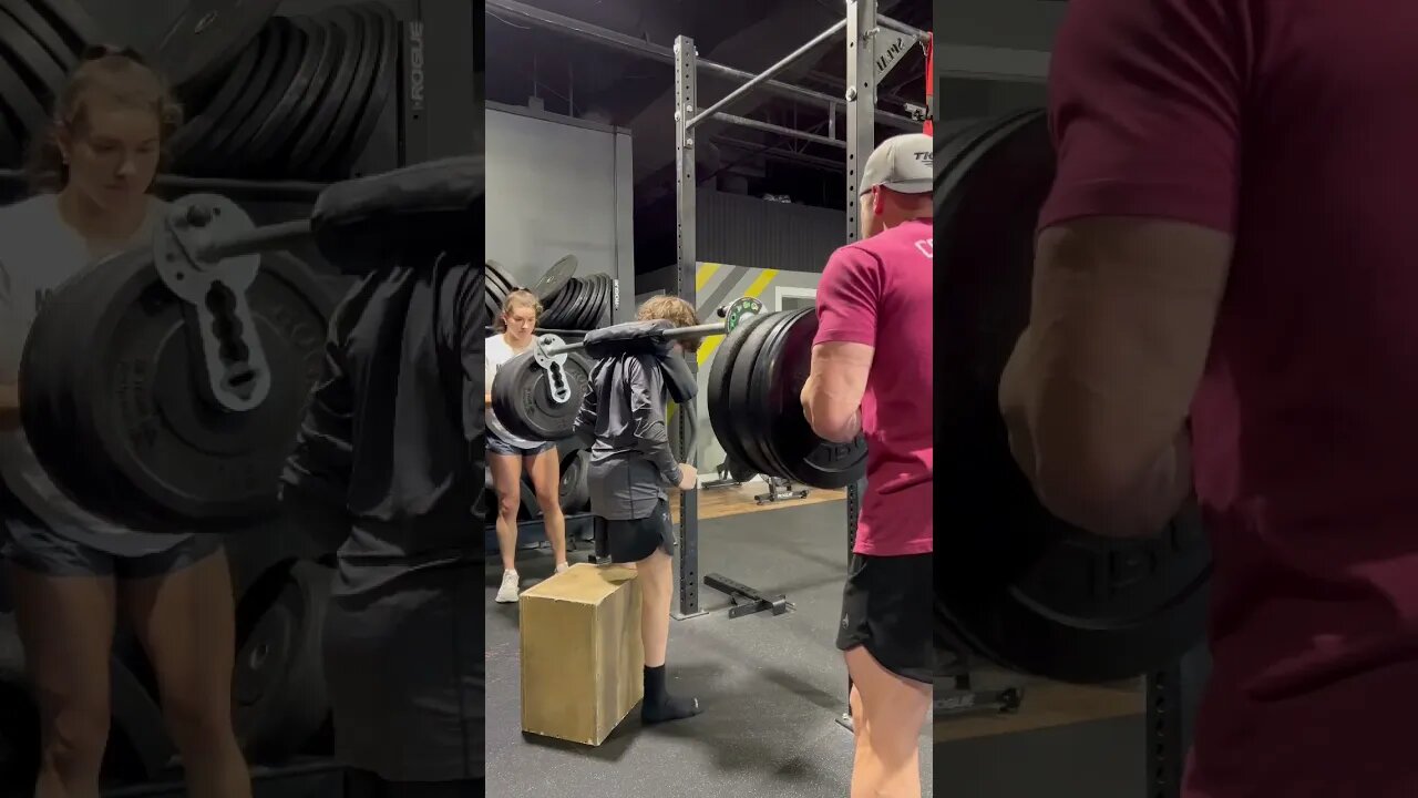 300lb Box Squat at 110lbs!