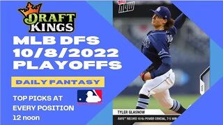 Dreams Top Picks for MLB DFS Today Main Slate 10/8/2022 Daily Fantasy Sports Strategy DraftKings