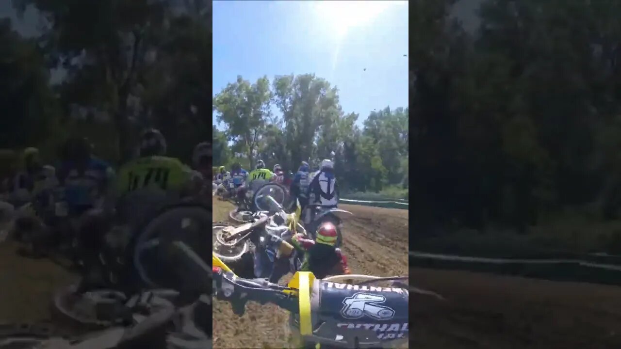 Domino Effect at Motocross Event 💥😱