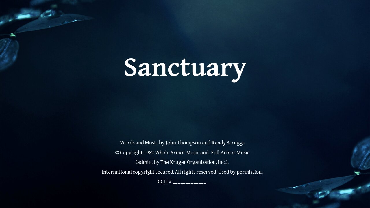 Sanctuary and February 27th Prayer Time