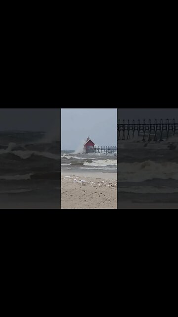 grand haven looking at lake michigan waves