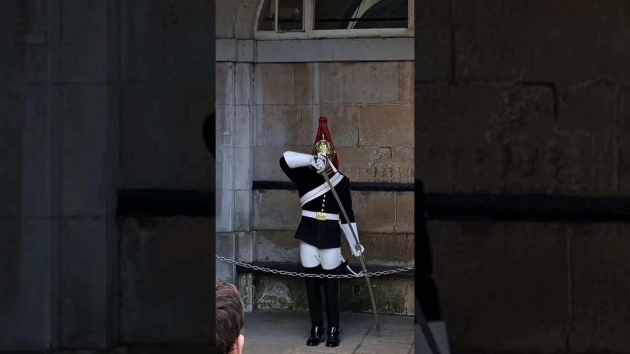 Kings guard takes out his swords #horseguardsparade