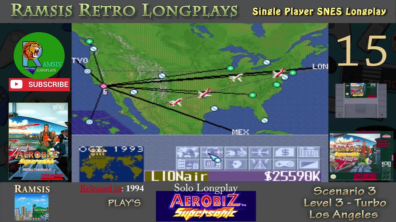 Aerobiz Supersonic | SNES | Level 3 | Scenario 3 | Los Angeles - Episode #15| Longplay