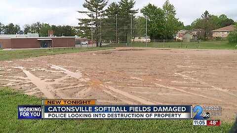 A joy ride damages Catonsville softball fields