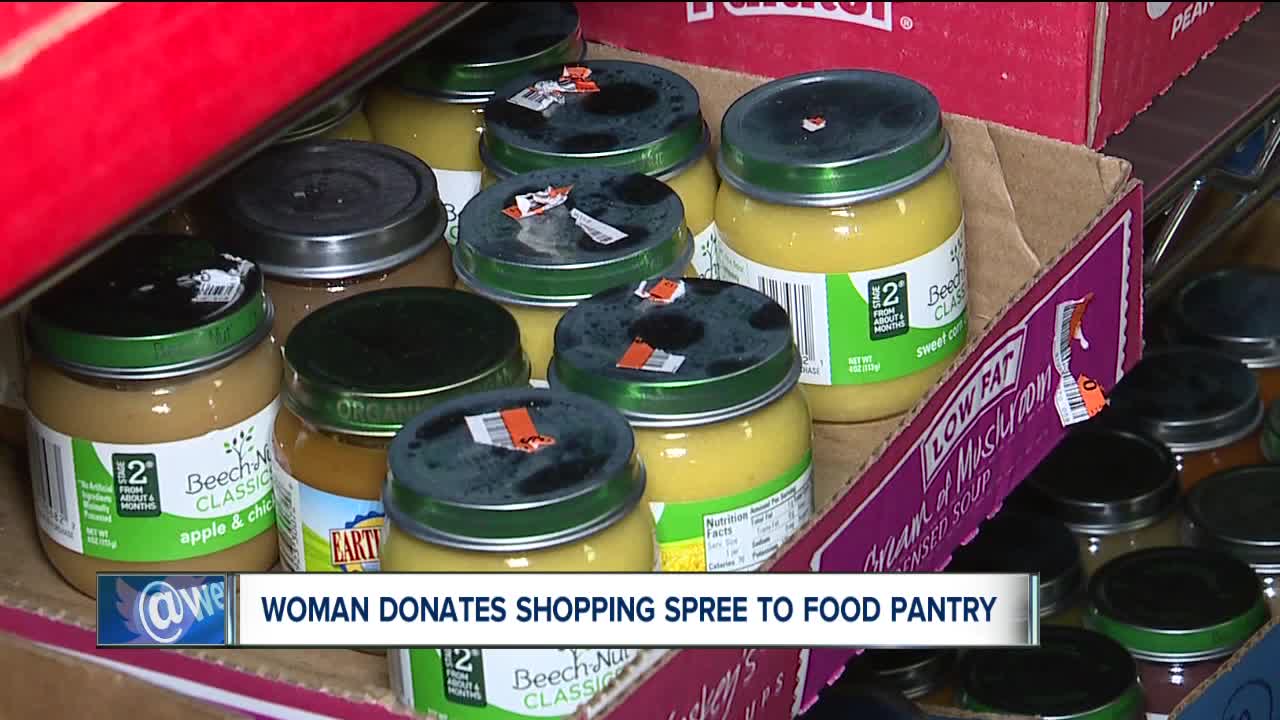 Perry Township woman donates shopping spree prize to food pantry