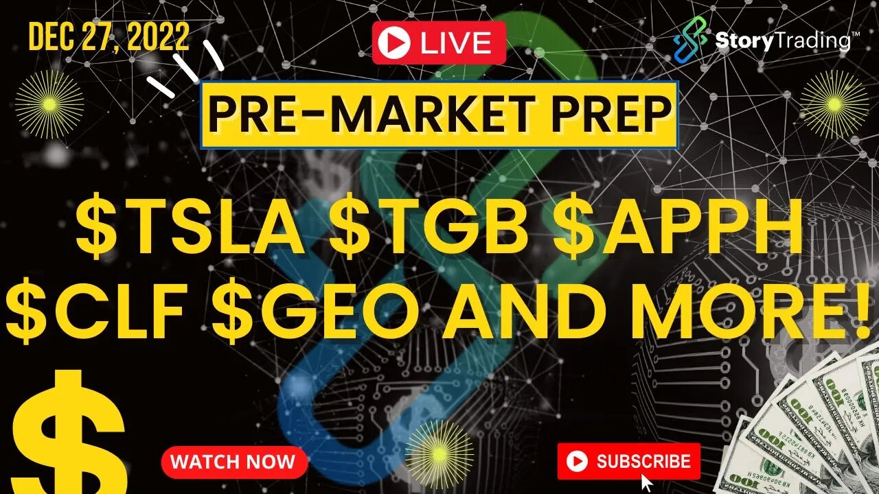 12/27/22 PreMarket Prep: $TSLA $TGB $APPH $CLF $GEO and more!