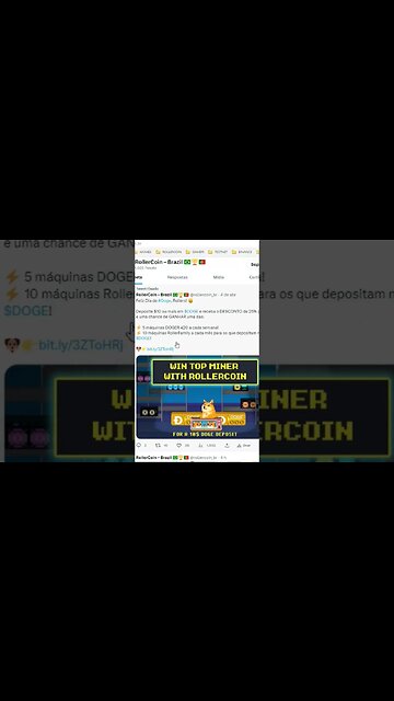 Deposite 10 dólares ou mais em #Doge para concorrer a prêmios. Vídeo completo nos comentários