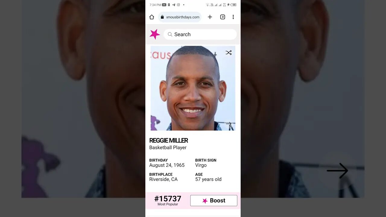 HAPPY 57 BIRTHDAY REGGIE MILLER Basketball Player