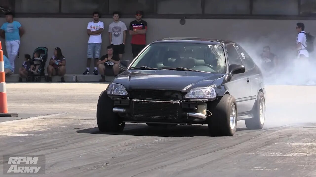 Turbo EK Honda Civic Si Drag Racing Import Face Off