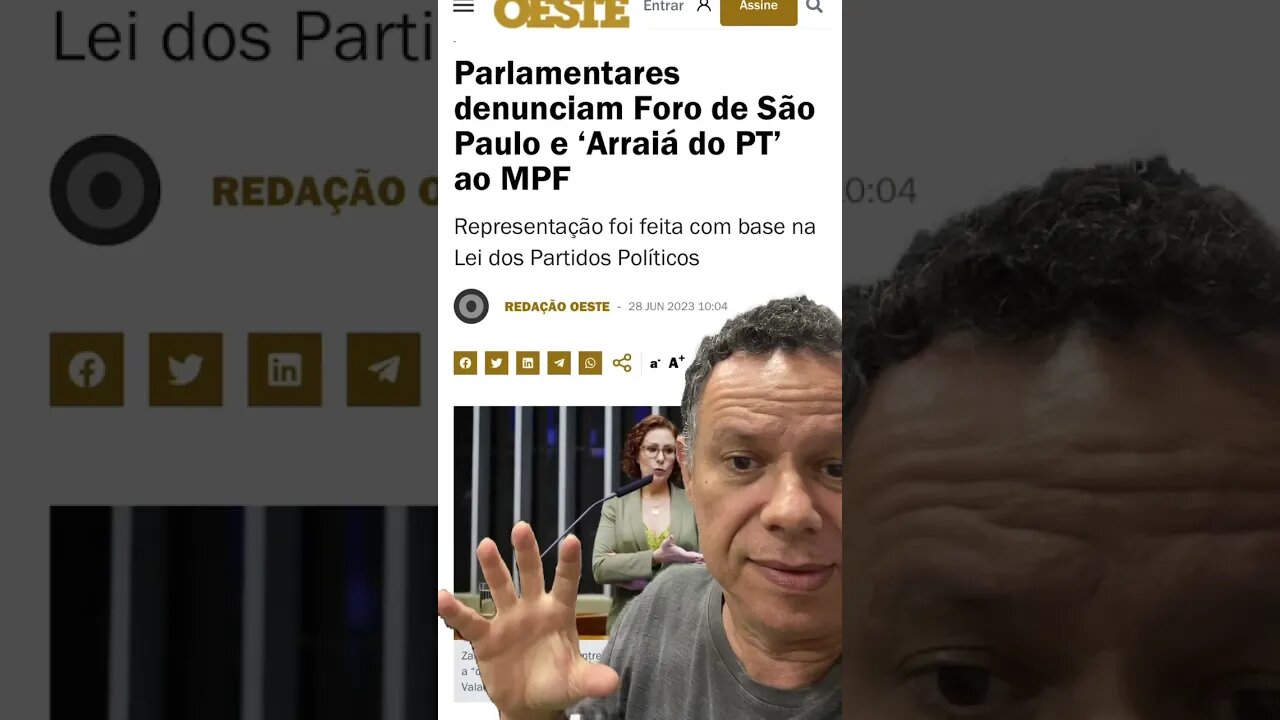 Parlamentares denunciam Foro de São Paulo e ‘Arraiá do PT’ ao MPF #shortsvideo