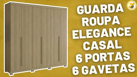 Guarda Roupa Elegance Casal 6 Portas 6 Gavetas Zanzini