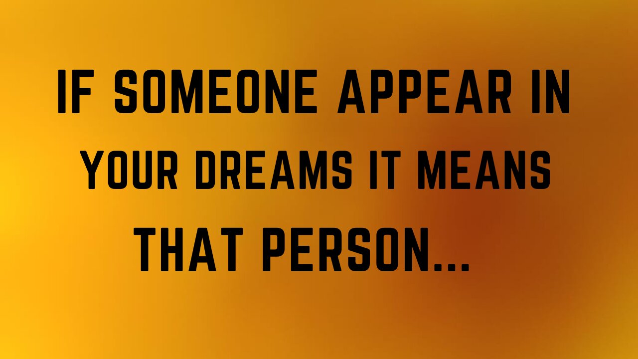 When someone appears in your dreams, it means that...!! @Psychology Says