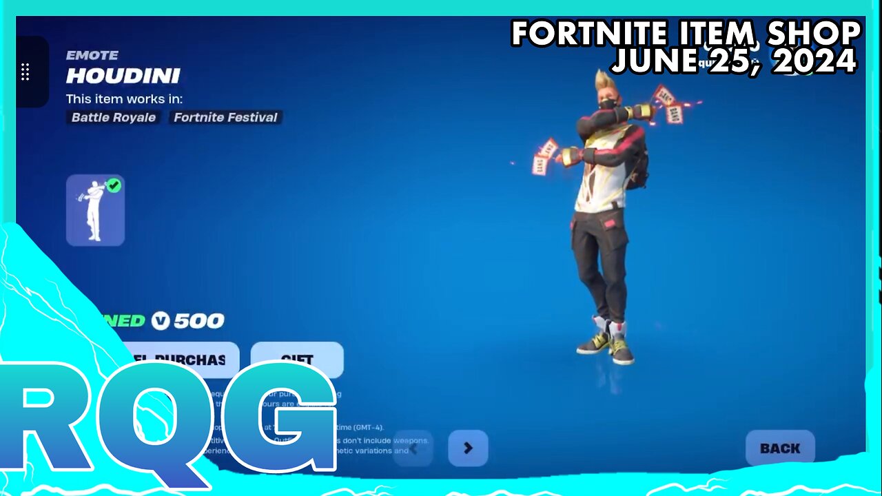 “NEW” HOUDINI EMINEM EMOTE IS HERE! FORTNITE ITEM SHOP (June 25, 2024)