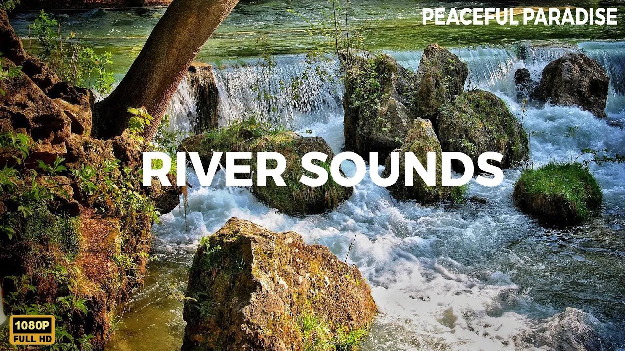 Peaceful River Water Sounds and Beautiful Relaxing Piano Music • Relax, Sleep, Meditate, Study