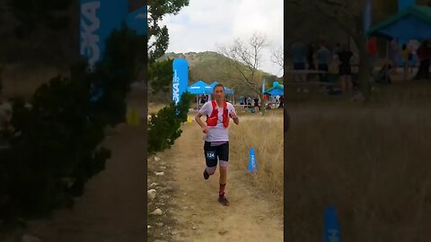 Courtney Dauwalter on Her Way to Winning the 2023 Bandera 100k. Film on channel. #shorts