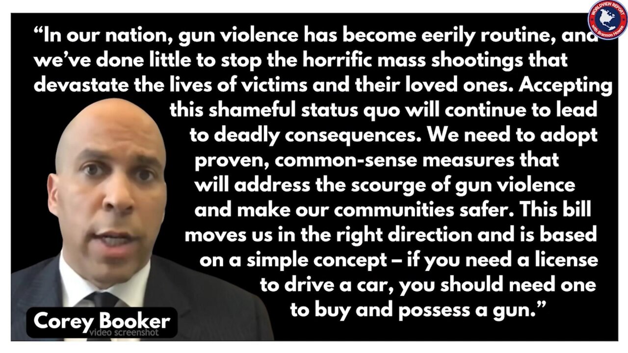 Corey Booker pushing pt.2 new Gun Law