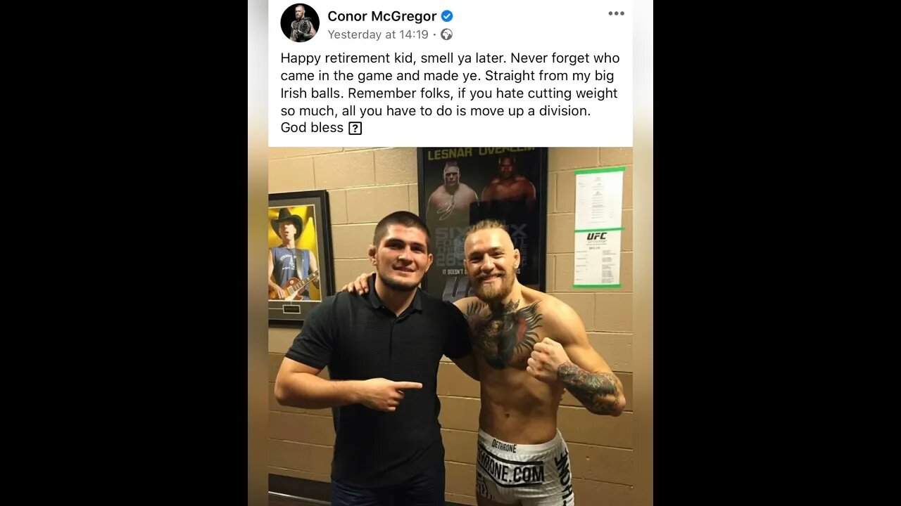 Conor Mcgregor takes jab at Khabib’s retirement calls for 155 title shot