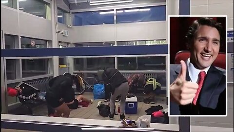 Real-life 'zombies' take over a bus station in #Edmonton, Canada