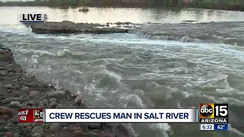 Fast-moving water traps man overnight in Phoenix