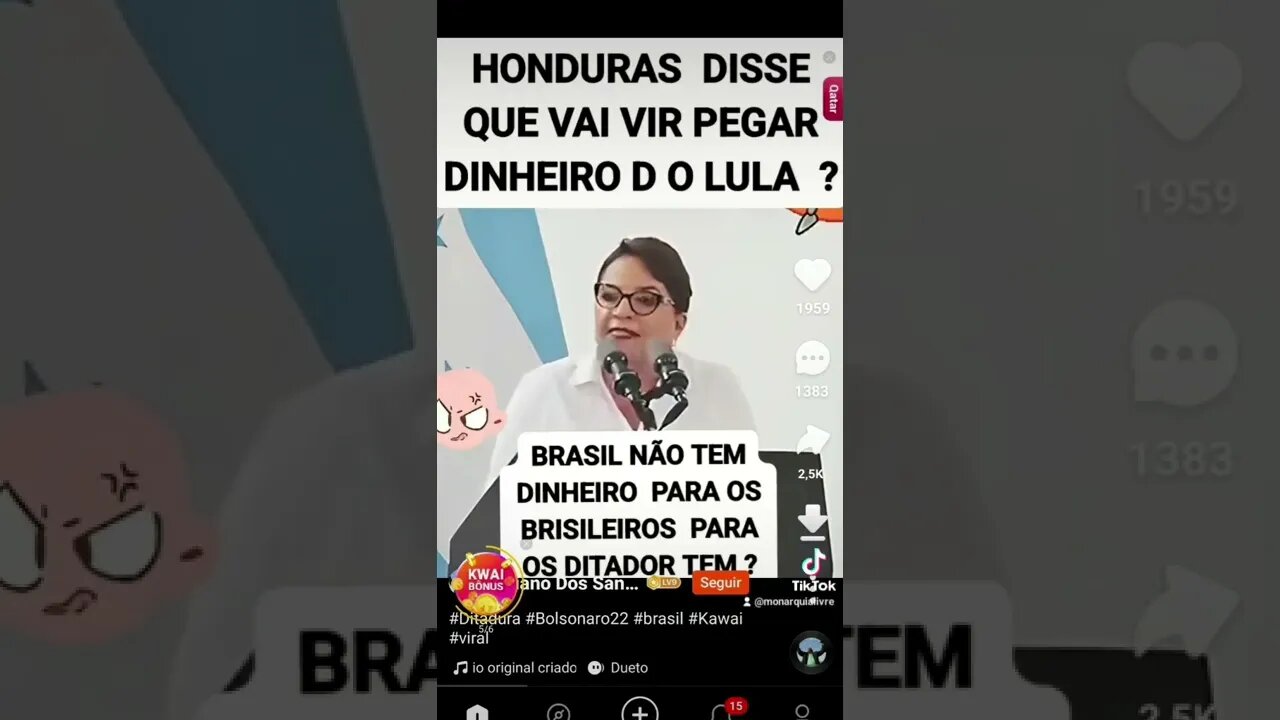 Honduras vai pegar dinheiro com Lula em 2023. Honduras é uma ditadura